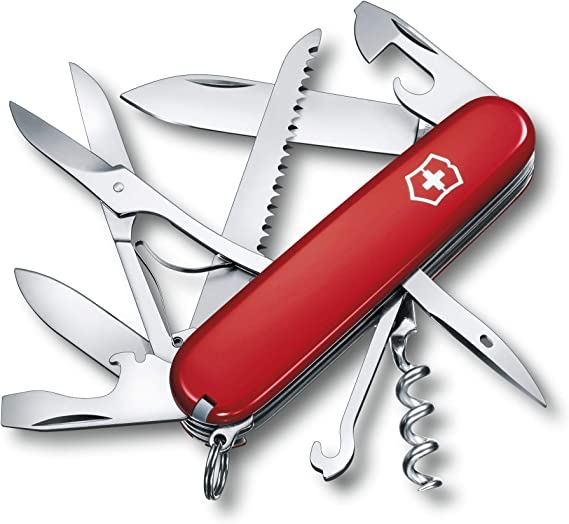 Victorinox Huntsman Swiss Army Pocket Knife, Medium, Multi Tool, 15 Functions, Red