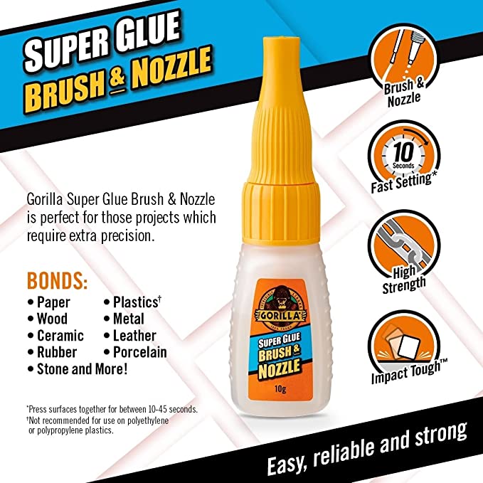 Gorilla Super Glue 2-in-1 Brush & Nozzle, 12g